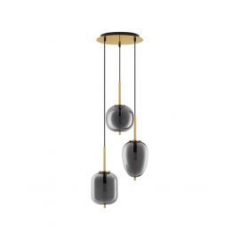 Pendule, Lustre suspendate - Lustra cu 3 Pendule design modern LATO auriu, fumuriu