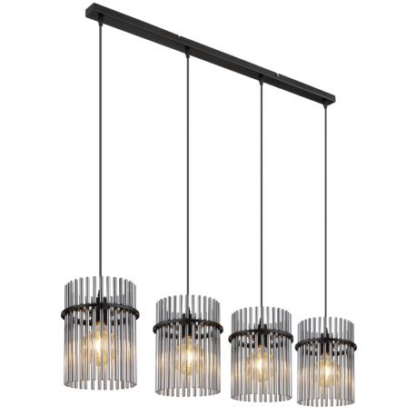 Pendule, Lustre suspendate - Lustra suspendata 4L design modern GORLEY negru, fumuriu