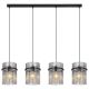 Pendule, Lustre suspendate - Lustra suspendata 4L design modern GORLEY negru, fumuriu