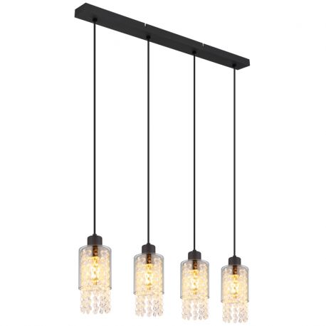 Pendule, Lustre suspendate - Lustra 4L design modern Backey negru, fumuriu