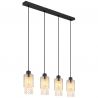 Lustra 4L design modern Backey negru, fumuriu