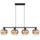 Pendule, Lustre suspendate - Lustra 4L design modern Corry negru, fumuriu
