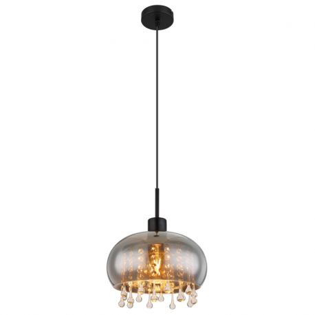 Pendule, Lustre suspendate - Pendul design modern Corry negru, fumuriu 28cm