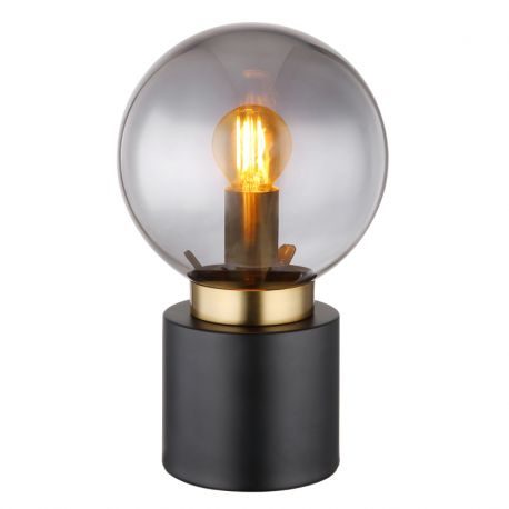 Veioze - Veioza, lampa de masa design modern Marka negru, alama, fumuriu
