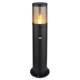 Stalpi - Stalp mic pentru exterior cu senzor de miscare design modern Xeloo negru, fumuriu