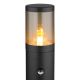 Stalpi - Stalp mic pentru exterior cu senzor de miscare design modern Xeloo negru, fumuriu