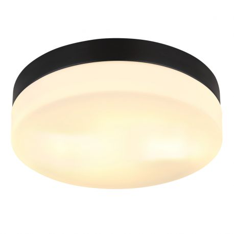 Plafoniere - Plafoniera pentru exterior design modern Vranos negru, opal 24cm