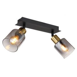 Aplice, corpuri de iluminat pentru pereti - Aplica 2L design modern Hollsy negru, auriu