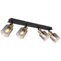 Plafoniera 4L design modern Hollsy negru, auriu