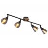 Plafoniera 4L design modern Mubby negru, maro
