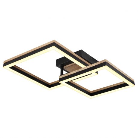 Plafoniere - Plafoniera LED design industrial Beatrix negru, maro 49x38cm
