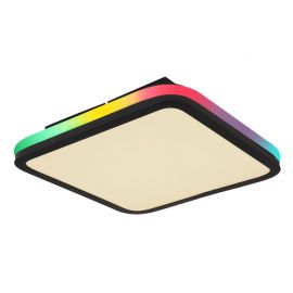 Plafoniere - Plafoniera LED RGB cu telecomanda design modern Jaxxi negru 35x35cm
