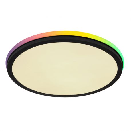 Plafoniere - Plafoniera LED RGB cu telecomanda design modern Jaxxi negru 45cm