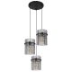 Pendule, Lustre suspendate - Lustra 3L design modern GORLEY negru, fumuriu