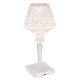 Veioze - Lampa de masa cu baterii, plastic transparent cu efect de cristal Gixi alb