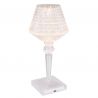 Lampa de masa cu baterii, plastic transparent cu efect de cristal Gixi alb