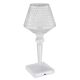 Veioze - Lampa de masa cu baterii, plastic transparent cu efect de cristal Gixi alb