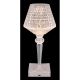 Veioze - Lampa de masa cu baterii, plastic transparent cu efect de cristal Gixi alb