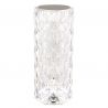 Lampa de masa cu baterii, plastic transparent cu efect de cristal Gixi alb 9cm