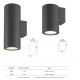 Aplice - Aplica de perete iluminat exterior ambiental IP65 VOLCANO 2L