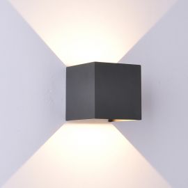 Aplice - Aplica LED de perete iluminat exterior ambiental IP54 DAVOS gri inchis