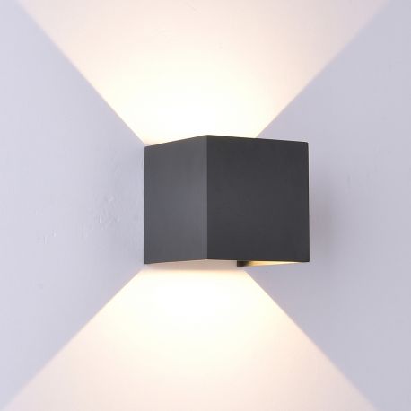 Aplice - Aplica LED de perete iluminat exterior ambiental IP54 DAVOS gri inchis