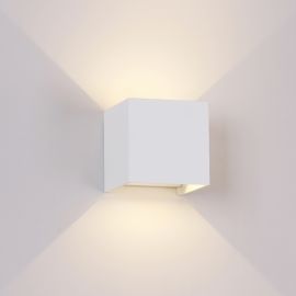 Aplice - Aplica LED de perete iluminat exterior ambiental IP54 DAVOS alba