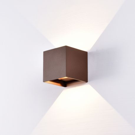Aplice - Aplica LED de perete iluminat exterior ambiental IP54 DAVOS corten
