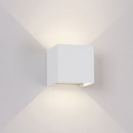 Aplice - Aplica LED de perete iluminat exterior ambiental IP54 DAVOS alba