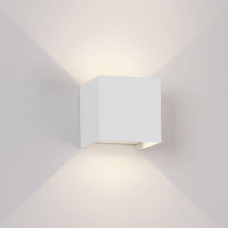 Aplice - Aplica LED de perete iluminat exterior ambiental IP54 DAVOS alba