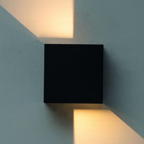 Aplice - Aplica LED de perete iluminat exterior ambiental IP65 DAVOS XL neagra