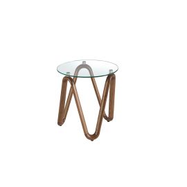 Masuta auxiliara design modern Walnut Round Corner