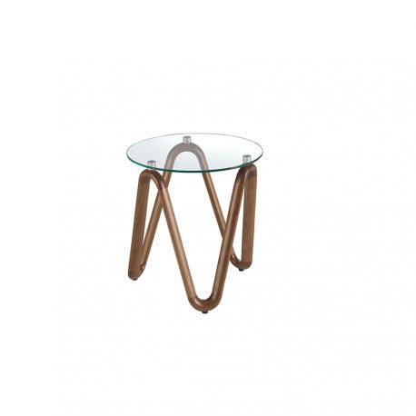 Masute Living - Masuta auxiliara design modern Walnut Round Corner