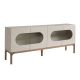 Comode - Bufet design modern cu iluminare interioara Gray and Walnut
