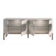 Comode - Bufet design modern cu iluminare interioara Gray and Walnut