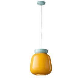 Pendule, Lustre suspendate - Lustra design retro realizata manual din ceramica si sticla CORCOVADO
