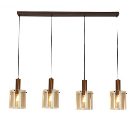 Pendule, Lustre suspendate - Lustra moderna cu 4 pendule Sweden moca, chihlimbar
