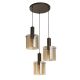 Pendule, Lustre suspendate - Lustra moderna cu 3 pendule Sweden moca, chihlimbar