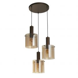 Pendule, Lustre suspendate - Lustra moderna cu 3 pendule Sweden moca, chihlimbar