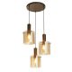 Pendule, Lustre suspendate - Lustra moderna cu 3 pendule Sweden moca, chihlimbar