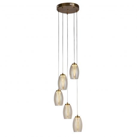 Pendule, Lustre suspendate - Lustra cu 5 pendule suspendata moderna Cyclone