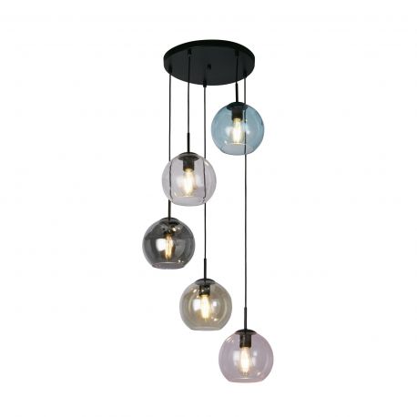 Pendule, Lustre suspendate - Lustra moderna cu 5 pendule colorate Mardi Gras II