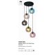 Pendule, Lustre suspendate - Lustra moderna cu 5 pendule colorate Mardi Gras II