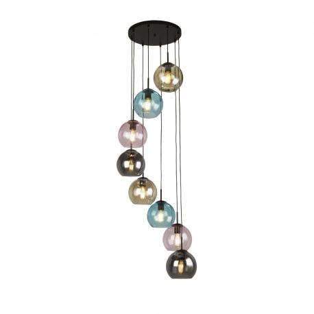 Pendule, Lustre suspendate - Lustra moderna cu 8 pendule colorate Mardi Gras II