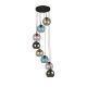 Pendule, Lustre suspendate - Lustra moderna cu 8 pendule colorate Mardi Gras II