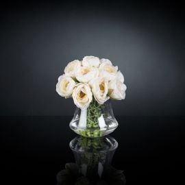 Aranjamente florale LUX - Aranjament floral mic decor festiv design LUX RANUNCULUS BOUQUET WHITE