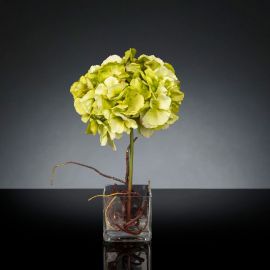 Aranjamente florale LUX - Aranjament floral mic decor festiv design LUX CUBO HYDRANGEA PASTEL GREEN