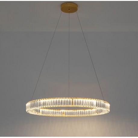 Pendule, Lustre suspendate - Lustra suspendata LED design ambiental Ring auriu 100cm
