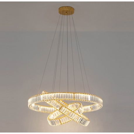 Pendule, Lustre suspendate - Lustra suspendata LED design ambiental Ring TRIPLES auriu