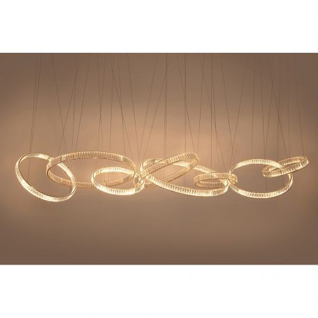 Candelabre, Lustre - Lustra XXL suspendata LED design ambiental Ring LINE 8 auriu